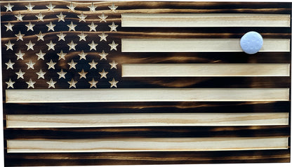 Bellewood Designs - Burnt American Flag Hidden Gun Storage Cabinet