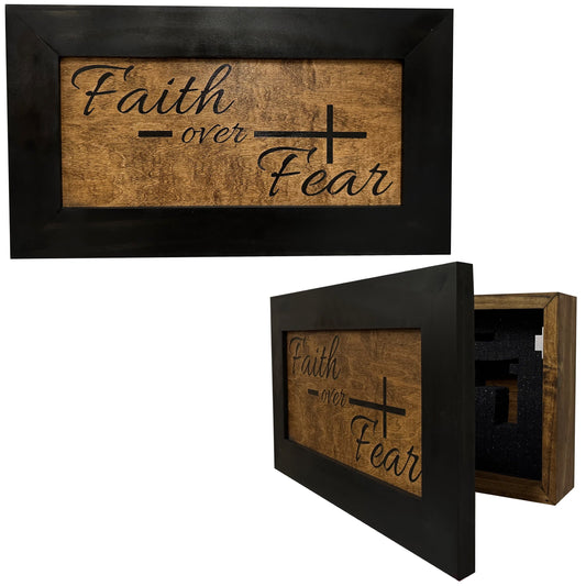 Bellewood Designs - Faith Over Fear Wall-Mounted Secure Gun Cabinet