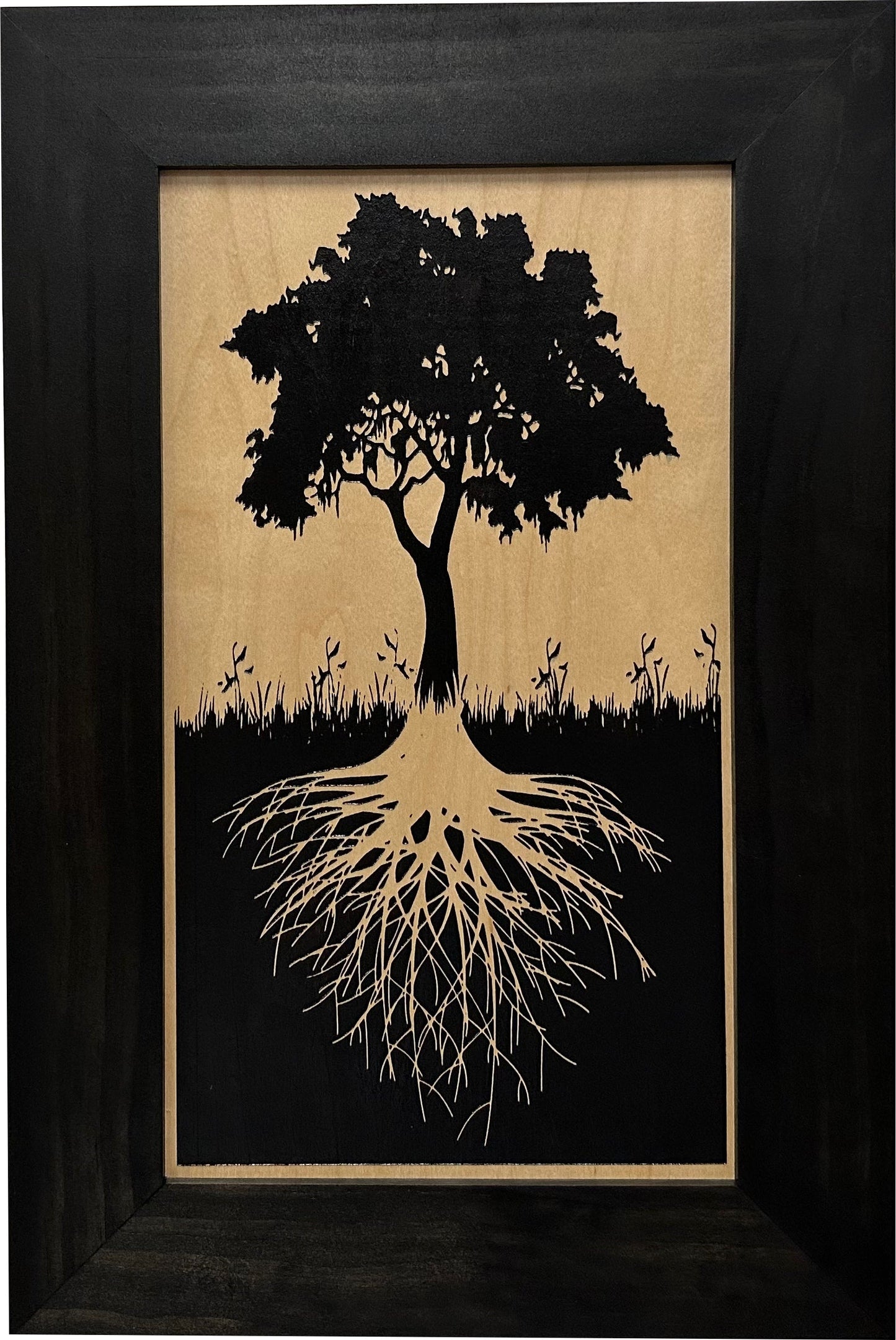 Bellewood Designs - Hidden Gun Storage Tree Roots Silhouette Concealment Shelf