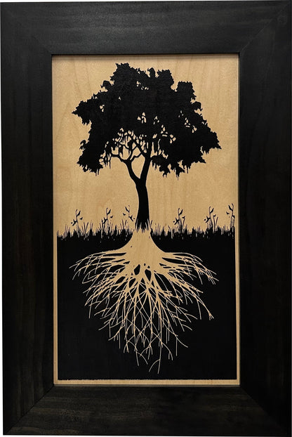 Bellewood Designs - Hidden Gun Storage Tree Roots Silhouette Concealment Shelf