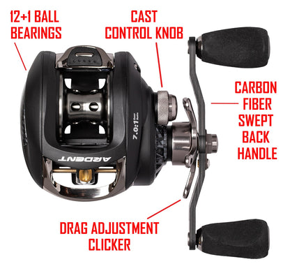 Ardent Tackle C-Force Baitcasting Reel - Left Hand