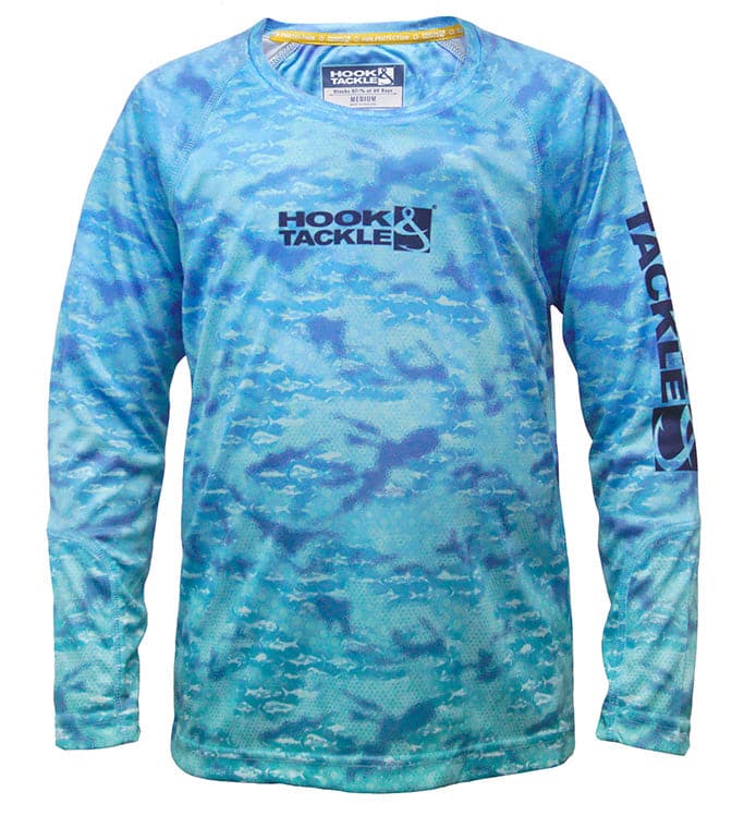 Hook & Tackle Youth Fish Fractal UV Fishing Shirt (8-20)
