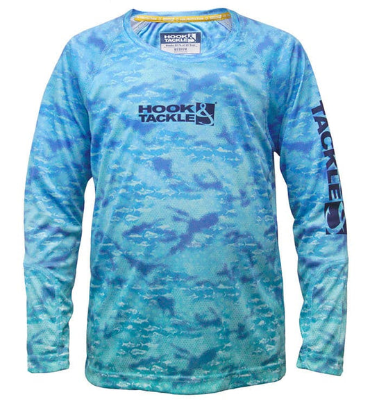 Hook & Tackle Youth Fish Fractal UV Fishing Shirt (8-20)