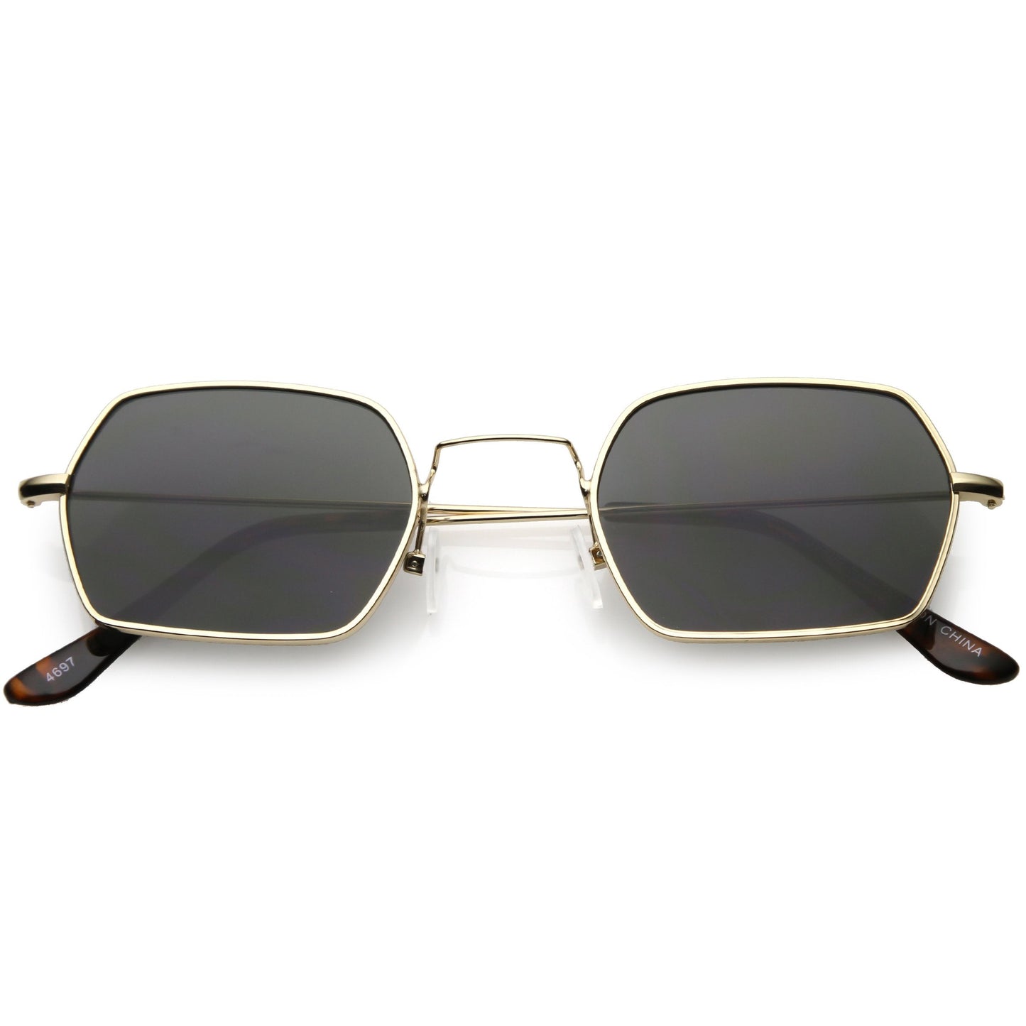 zeroUV Ultra Slim Metal Hexagon Geometric Sunglasses C633