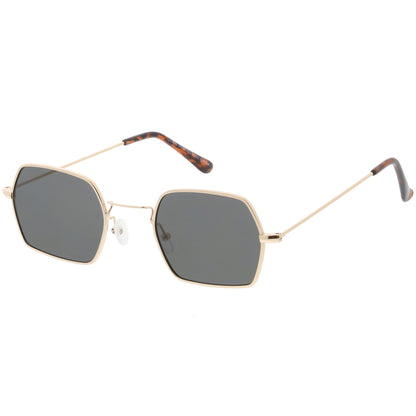 zeroUV Ultra Slim Metal Hexagon Geometric Sunglasses C633