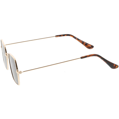 zeroUV Ultra Slim Metal Hexagon Geometric Sunglasses C633