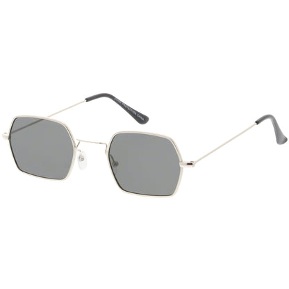 zeroUV Ultra Slim Metal Hexagon Geometric Sunglasses C633