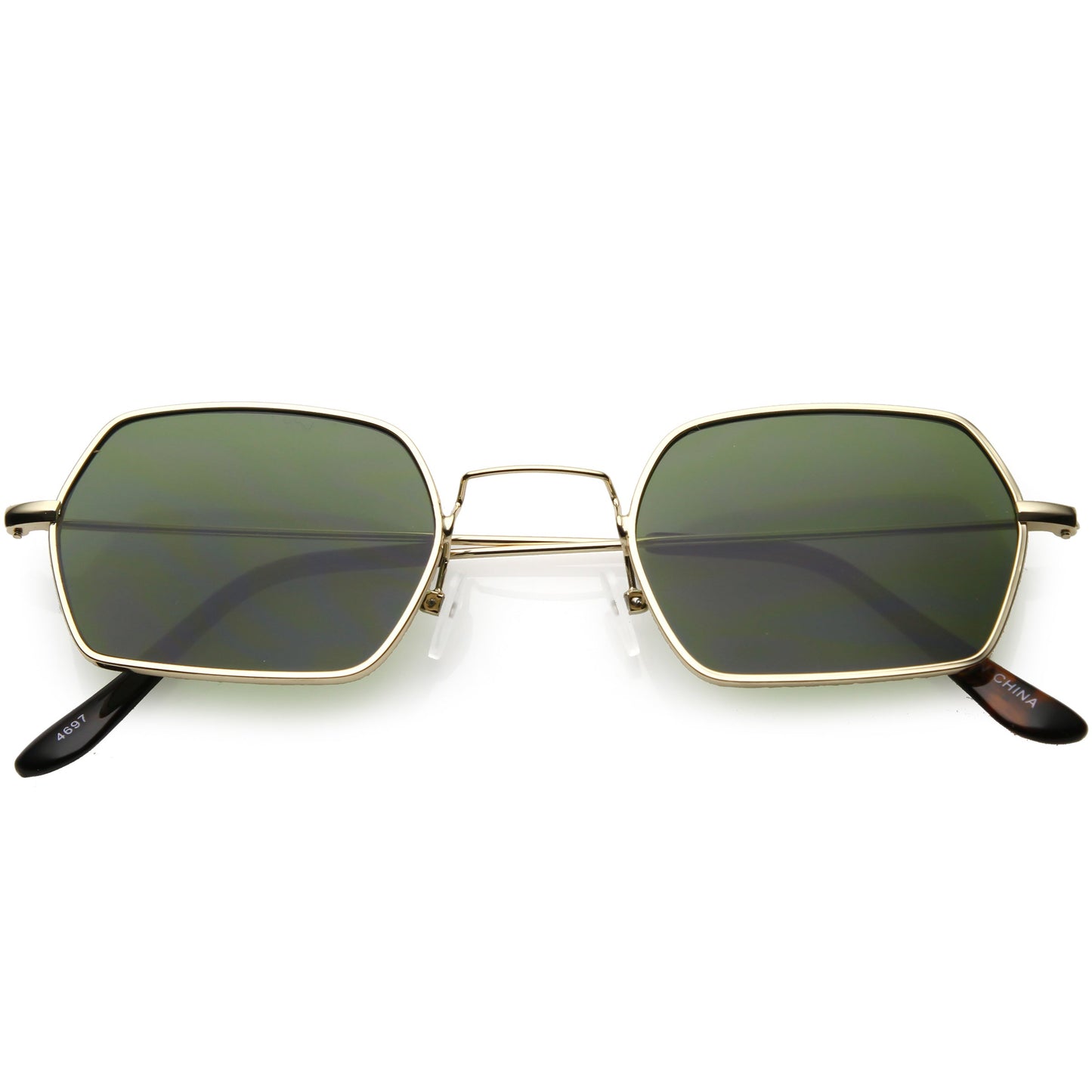 zeroUV Ultra Slim Metal Hexagon Geometric Sunglasses C633