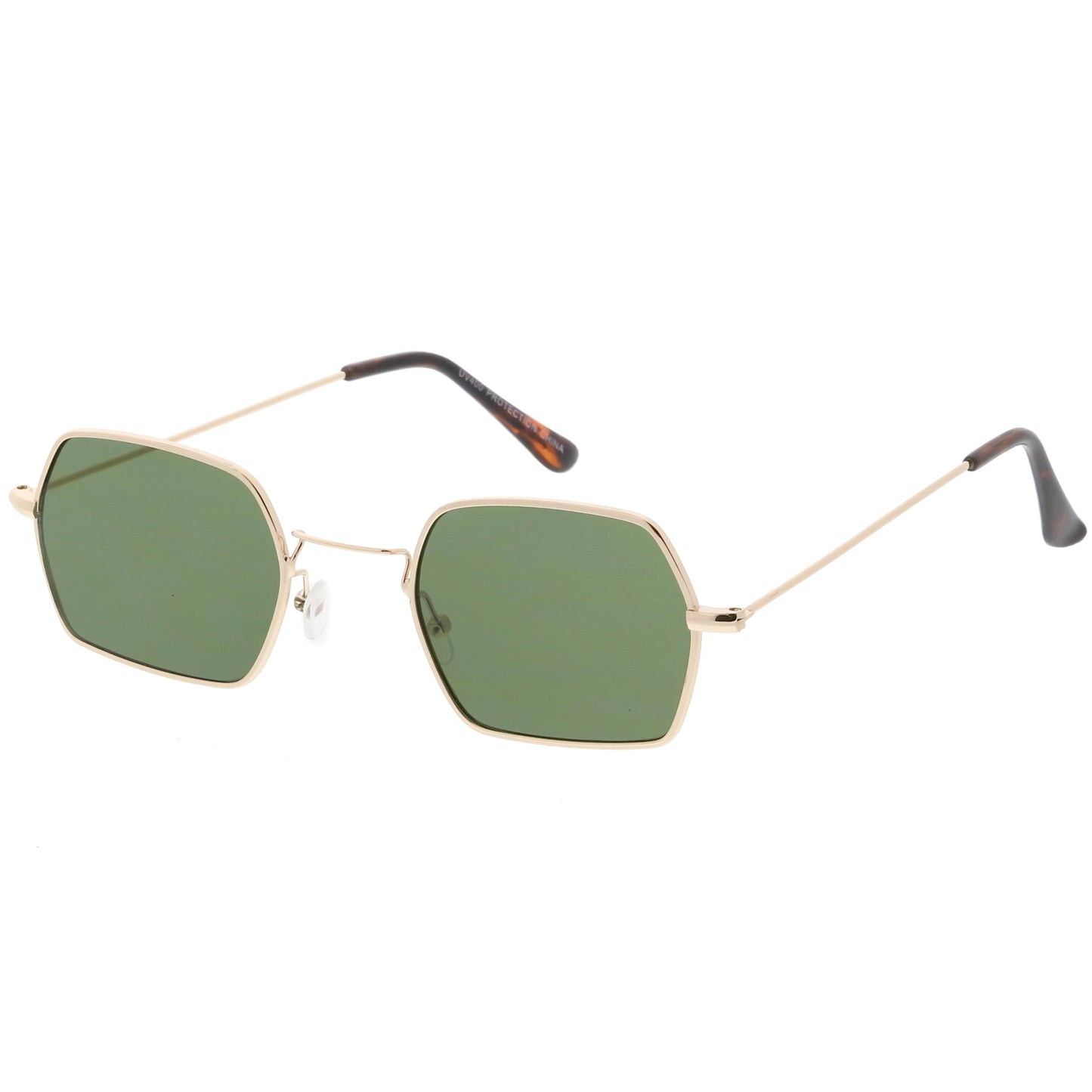 zeroUV Ultra Slim Metal Hexagon Geometric Sunglasses C633