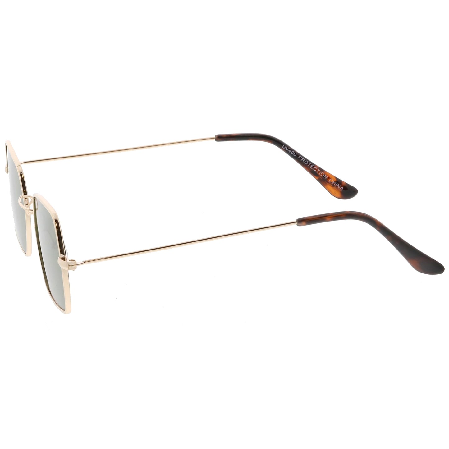 zeroUV Ultra Slim Metal Hexagon Geometric Sunglasses C633