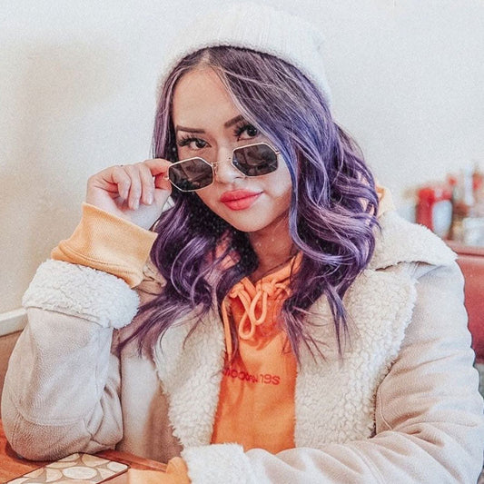 zeroUV Ultra Slim Metal Hexagon Geometric Sunglasses C633