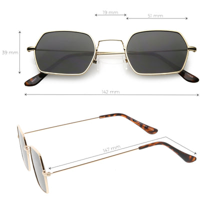 zeroUV Ultra Slim Metal Hexagon Geometric Sunglasses C633