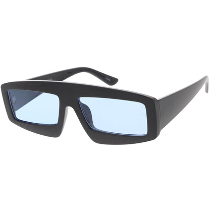 zeroUV Retro Modern Rectangle Flat Lens Color Tinted Sunglasses C747
