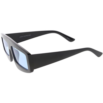zeroUV Retro Modern Rectangle Flat Lens Color Tinted Sunglasses C747