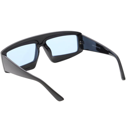 zeroUV Retro Modern Rectangle Flat Lens Color Tinted Sunglasses C747