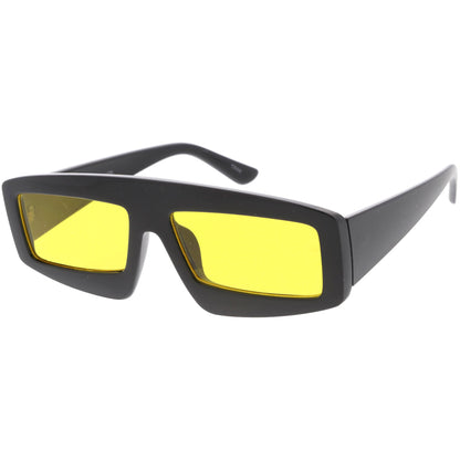 zeroUV Retro Modern Rectangle Flat Lens Color Tinted Sunglasses C747