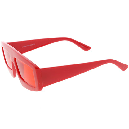 zeroUV Retro Modern Rectangle Flat Lens Color Tinted Sunglasses C747
