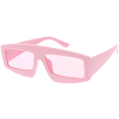 zeroUV Retro Modern Rectangle Flat Lens Color Tinted Sunglasses C747