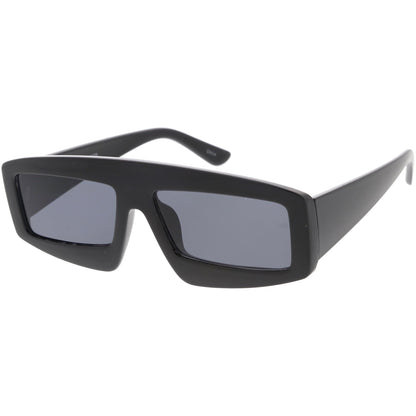 zeroUV Futuristic Retro Rectangle Block Flat Lens Sunglasses C752