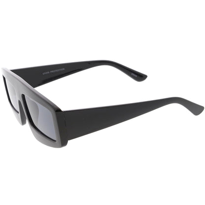 zeroUV Futuristic Retro Rectangle Block Flat Lens Sunglasses C752