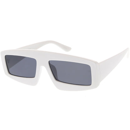 zeroUV Futuristic Retro Rectangle Block Flat Lens Sunglasses C752