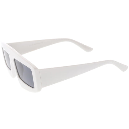 zeroUV Futuristic Retro Rectangle Block Flat Lens Sunglasses C752