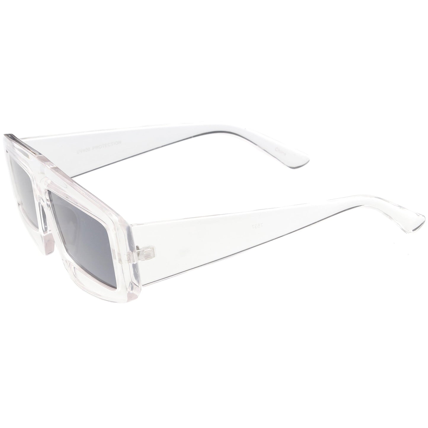 zeroUV Futuristic Retro Rectangle Block Flat Lens Sunglasses C752