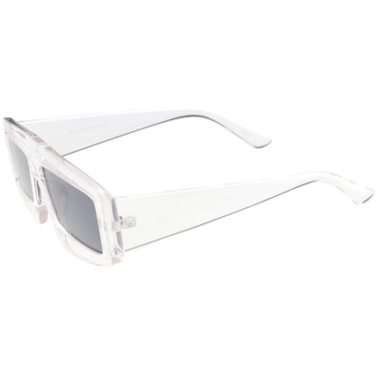 zeroUV Futuristic Retro Rectangle Block Flat Lens Sunglasses C752