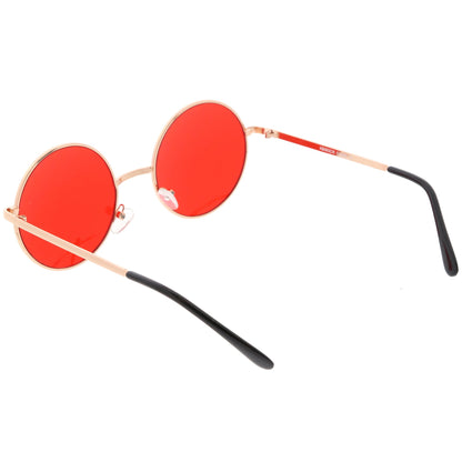 zeroUV Retro Hippie Round Color Tone Metal Sunglasses 9892