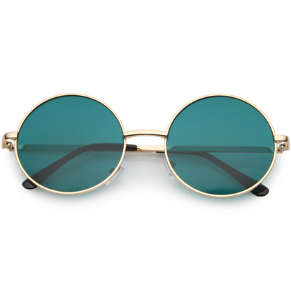 zeroUV Retro Hippie Round Color Tone Metal Sunglasses 9892