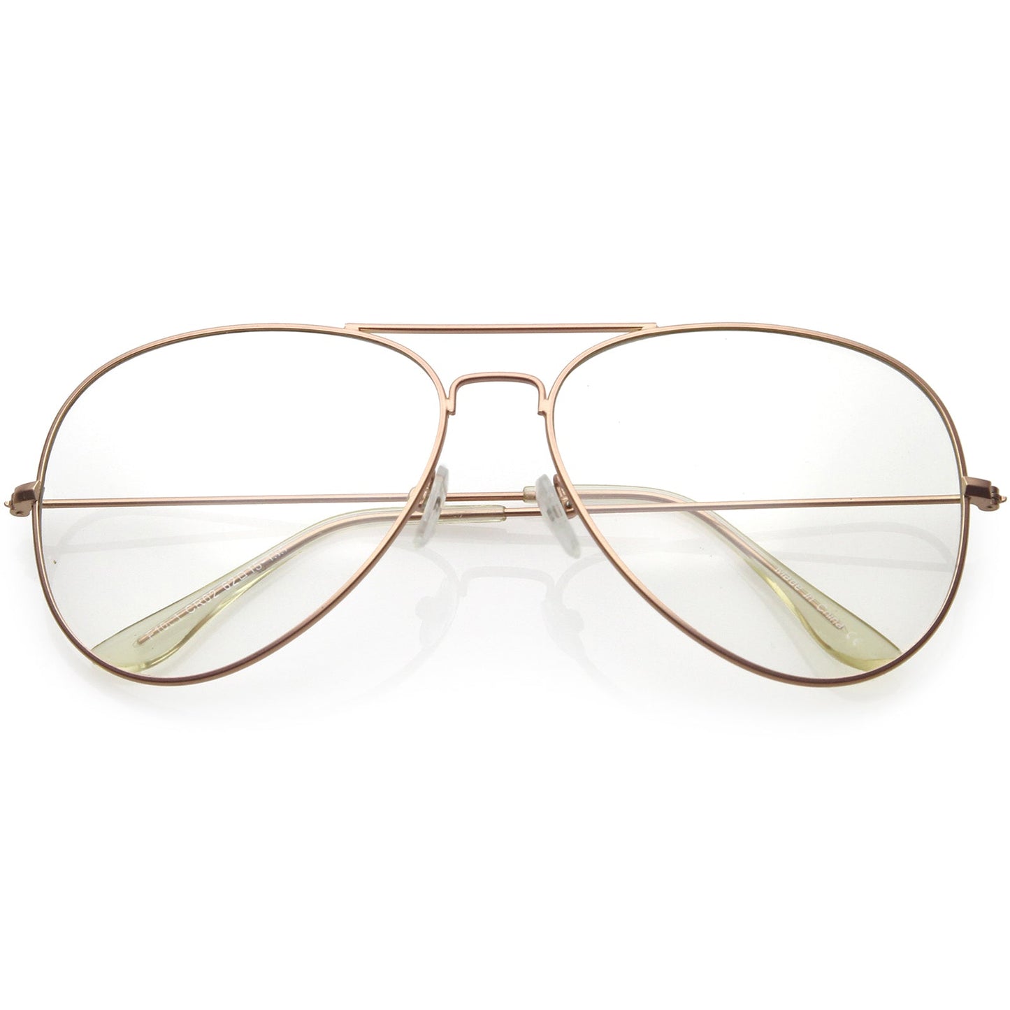 zeroUV Retro Full Metal Aviator Sunglasses With Clear Lenses Glasses 9591