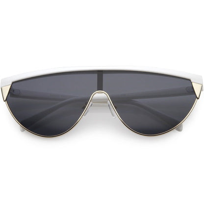 zeroUV Retro Futuristic Flat Top Mono Shield Blade Sunglasses C953