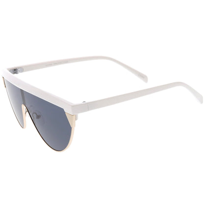 zeroUV Retro Futuristic Flat Top Mono Shield Blade Sunglasses C953