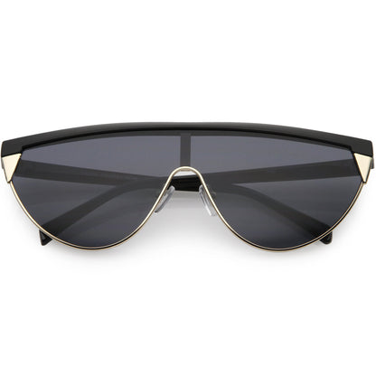 zeroUV Retro Futuristic Flat Top Mono Shield Blade Sunglasses C953