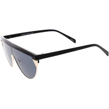 zeroUV Retro Futuristic Flat Top Mono Shield Blade Sunglasses C953