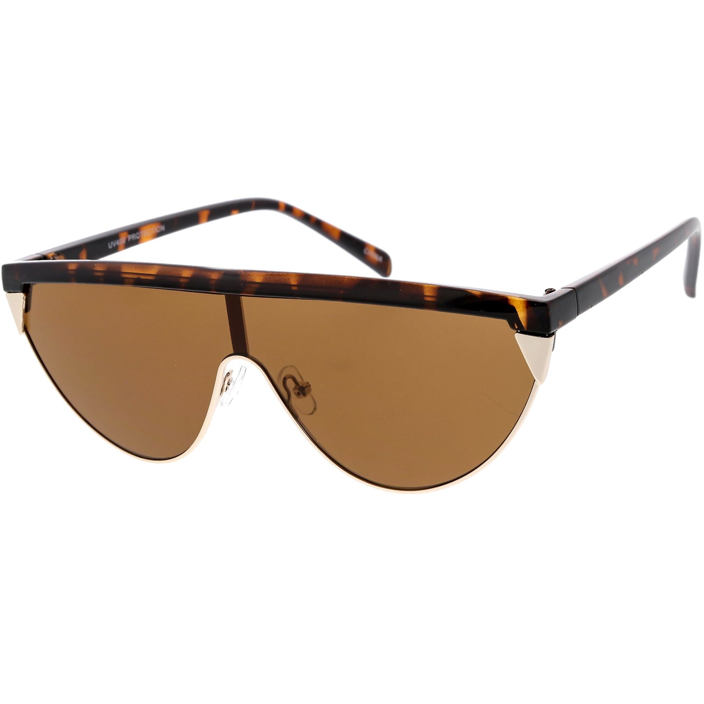 zeroUV Retro Futuristic Flat Top Mono Shield Blade Sunglasses C953