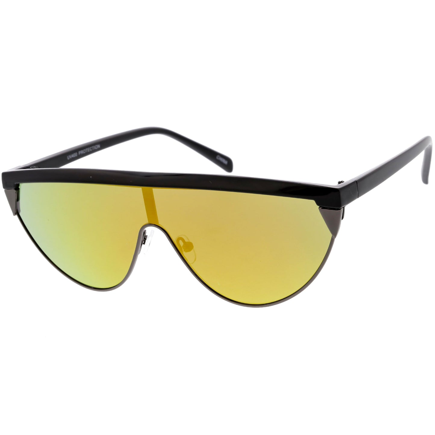 zeroUV Retro Futuristic Flat Top Mono Shield Blade Sunglasses C953