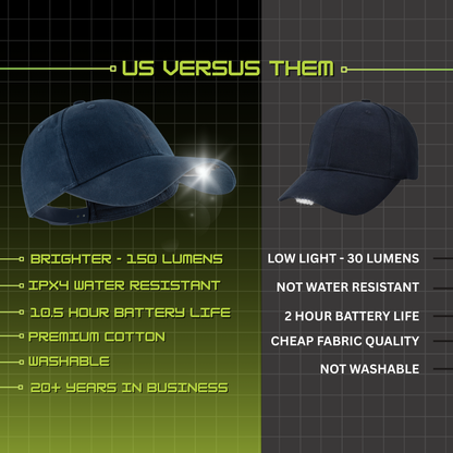 Panther Vision POWERCAP 2.5 Rechargeable LED Lighted Headlamp Hats and IPX4 Rating - One Size