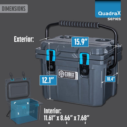 Cubix Outdoors 10 Quart Personal Cooler - QuadraX