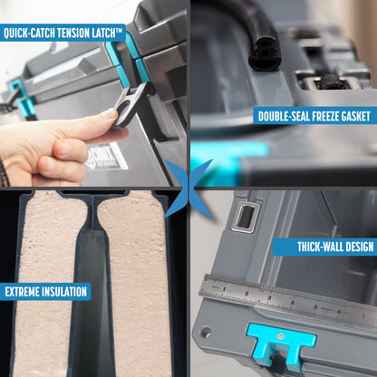 Cubix Outdoors 46 Quart Rotomolded Cooler With Wheels - QuadraX