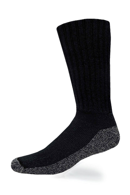Crazy Compression Cozy Diabetic Comfort Relax Fit Black Crew Socks