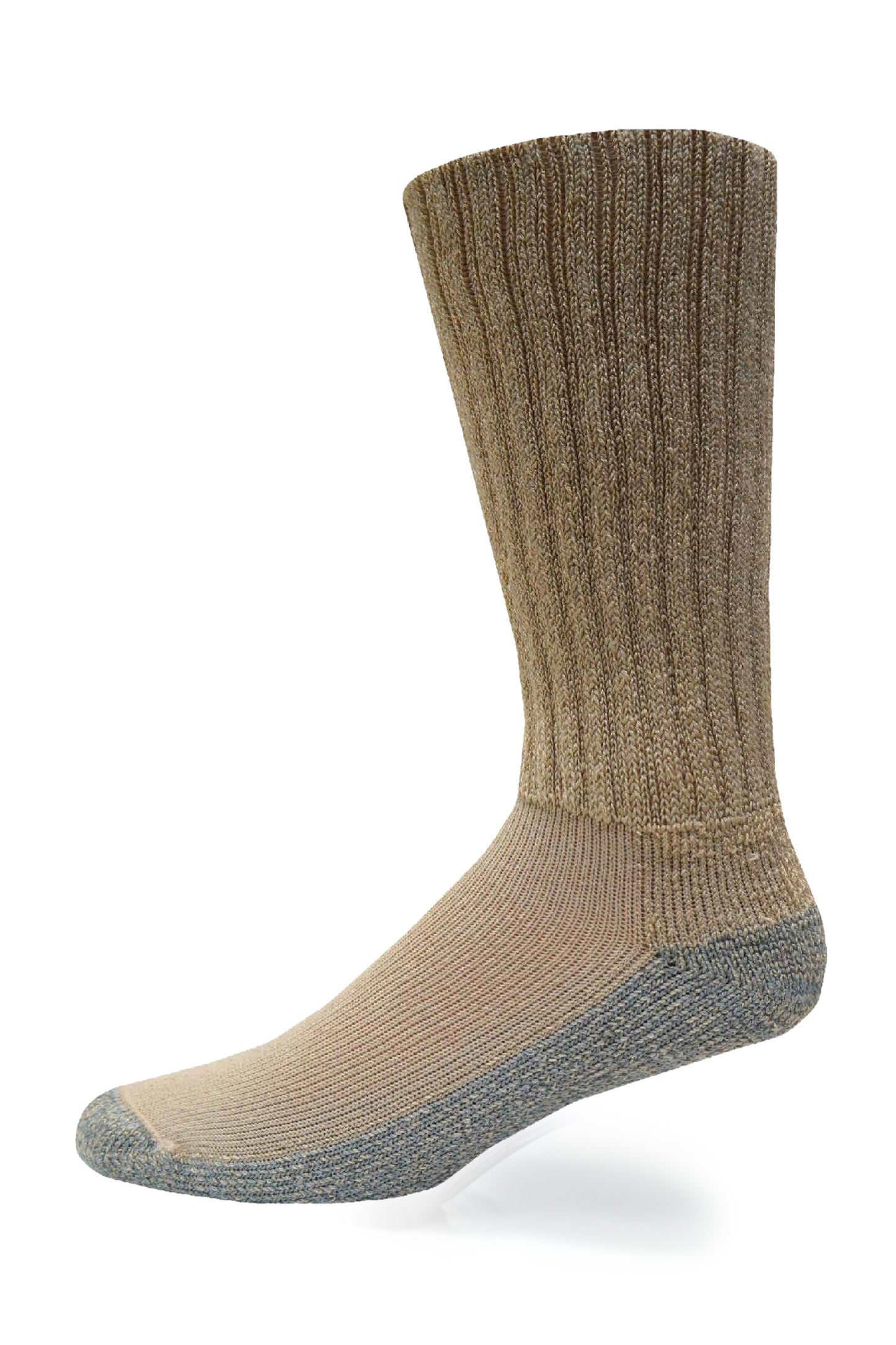 Crazy Compression Cozy Diabetic Comfort Relax Fit Khaki Crew Socks