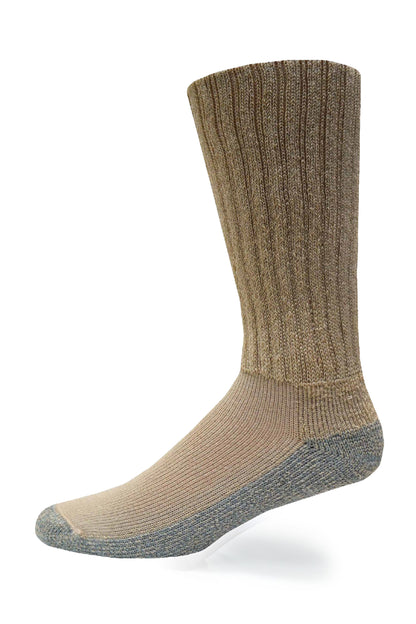 Crazy Compression Cozy Diabetic Comfort Relax Fit Khaki Crew Socks