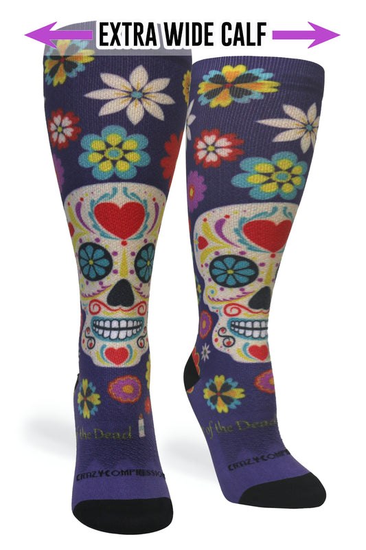 Crazy Compression Calavera Purple - (Standard & Extra Wide)
