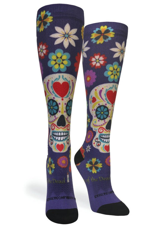 Crazy Compression Calavera Purple - (Standard & Extra Wide)