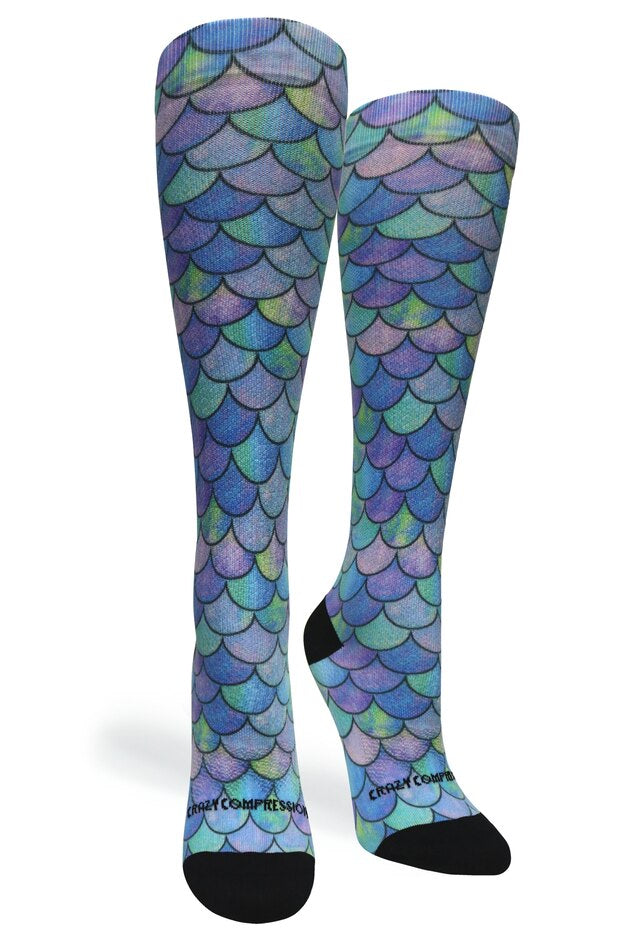 Crazy Compression Mermaid Teal - (Standard & Extra Wide)