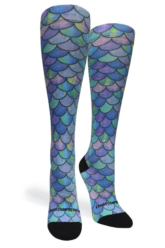 Crazy Compression Mermaid Teal - (Standard & Extra Wide)