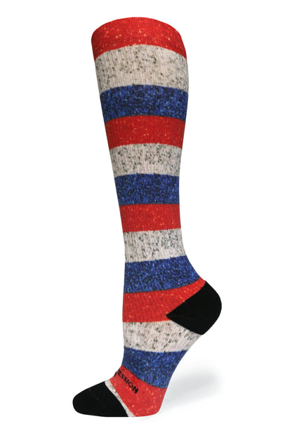 Crazy Compression Stripe USA - (Standard & Extra Wide)
