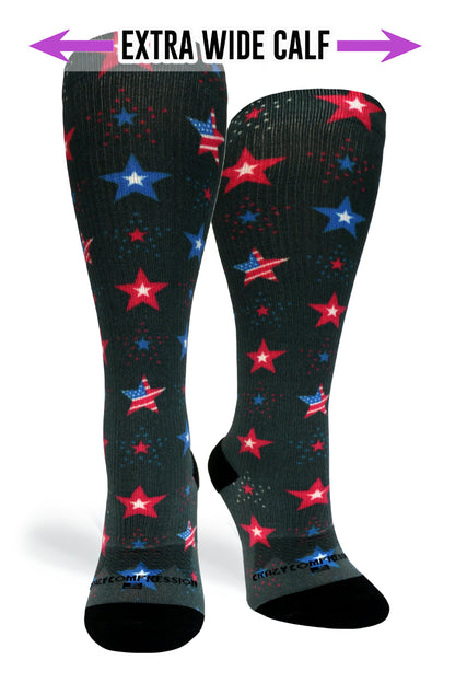 Crazy Compression USA Stars - (Standard & Extra Wide)