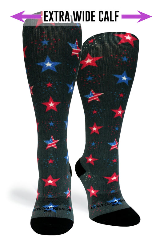 Crazy Compression USA Stars - (Standard & Extra Wide)